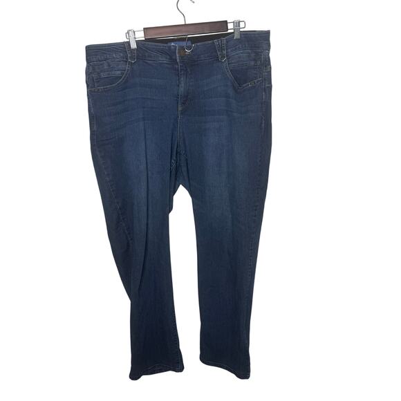 Democracy Women’s Jeans 20W Ab Solution Blue Denim Straight Leg Stretch Plus - Picture 1 of 9